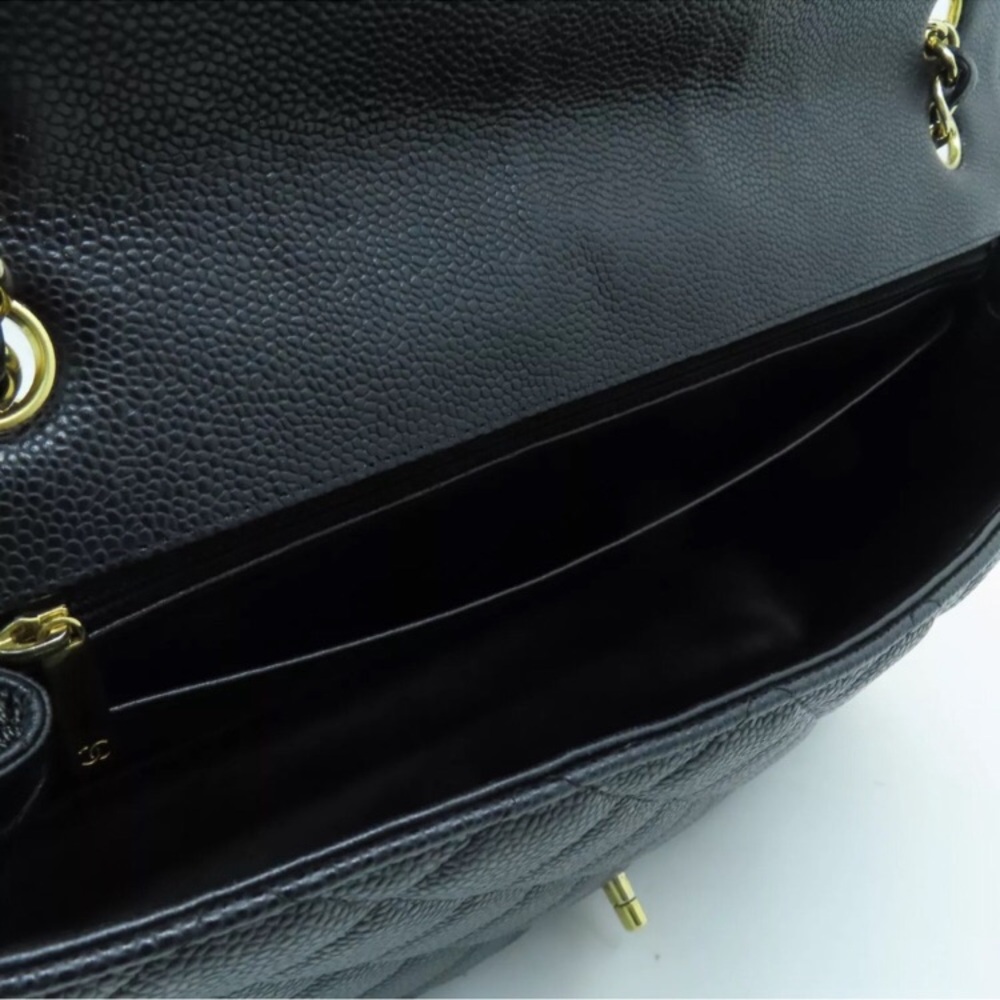 💎✨ BEAUTIFUL ✨💎 XL CHANEL CAVIAR SINGLE FLAP GOLD HARDWARE JUMBO - Picture 9 of 16